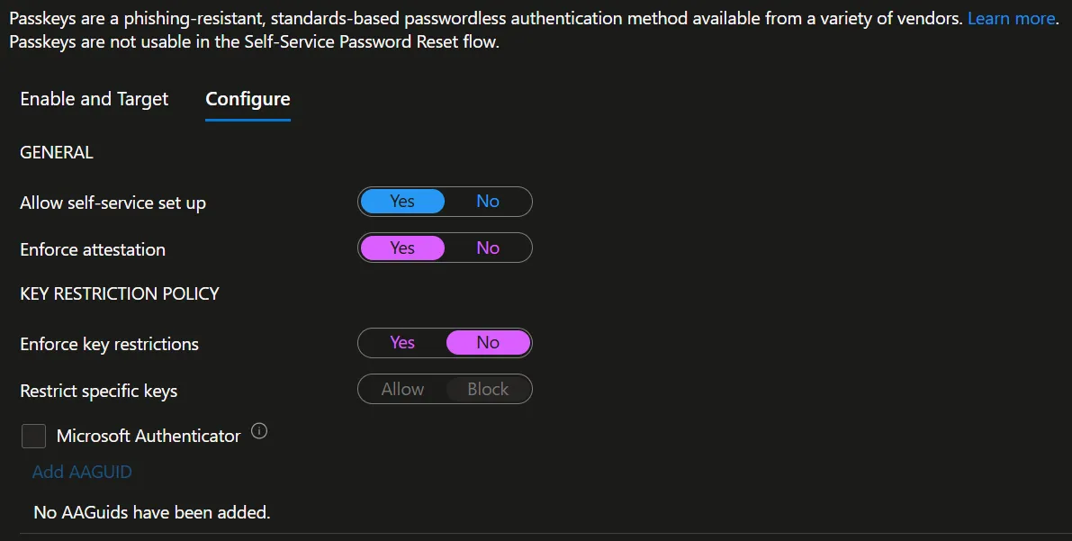 a screenshot of the configuration page showing the configuration described below the image